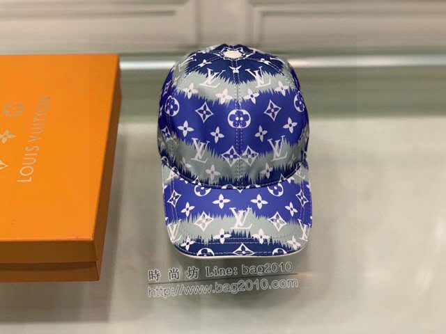 LV男女同款帽子 路易威登彩色漸變印花鴨舌帽棒球帽  mm1370